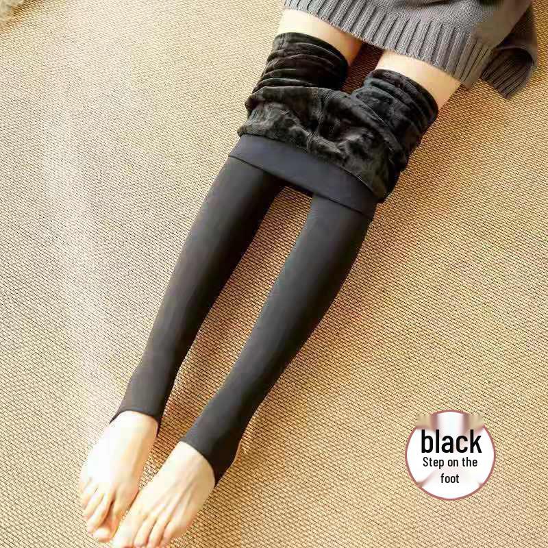 Women's Fleece-Lined Nude Pantyhose: Imitation Nylon, Autumn/Winter Warm Leggings