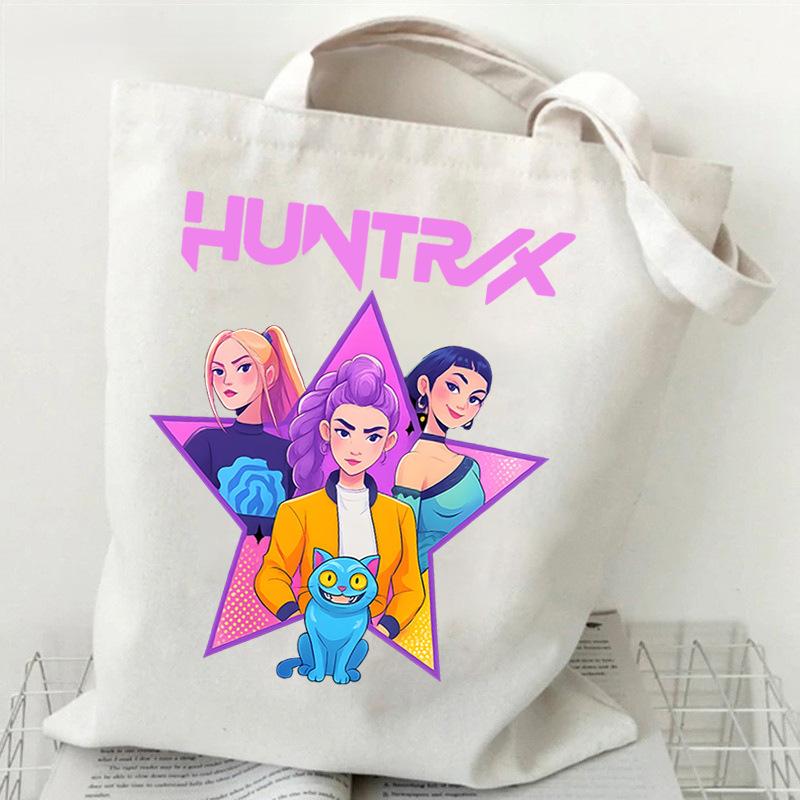 Animation Cartoon Printing Student Daily Versatile Shoulder Bag Large Capacity Portable Canvas Bag