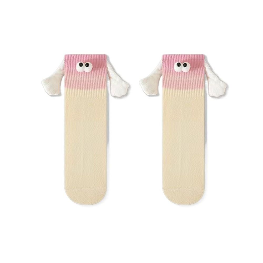 Летние тонкие носки, держащиеся за руки, носки средней длины, милые носки с мультяшными героями