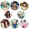 32/44/58mm TV Anime DR STONE Enamel Badge Ishigami Senkuu/Amber/Kohaku Lapel Pins Cartoon Brooches Backpack Jewelry Accessories Gift