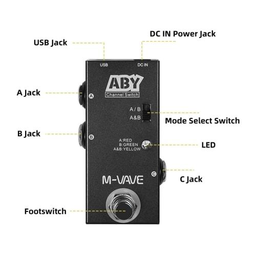 Duangu ABY Line Selector AB Switch Mini Guitar Effect Pedal True Bypass Guitar Bass Pedal AB Box - ABY Channel Switch, Mini Guitar Effect Pedal