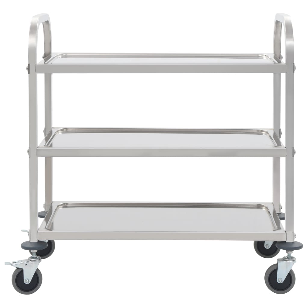 3 Tier Serving Trolley 95 x 45 x 83.5 cm Stainless Steel