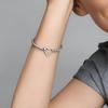Pandora Браслет Moments Змея с пряжкой-сердцем, серебро 925 пробы, женский 599539C00