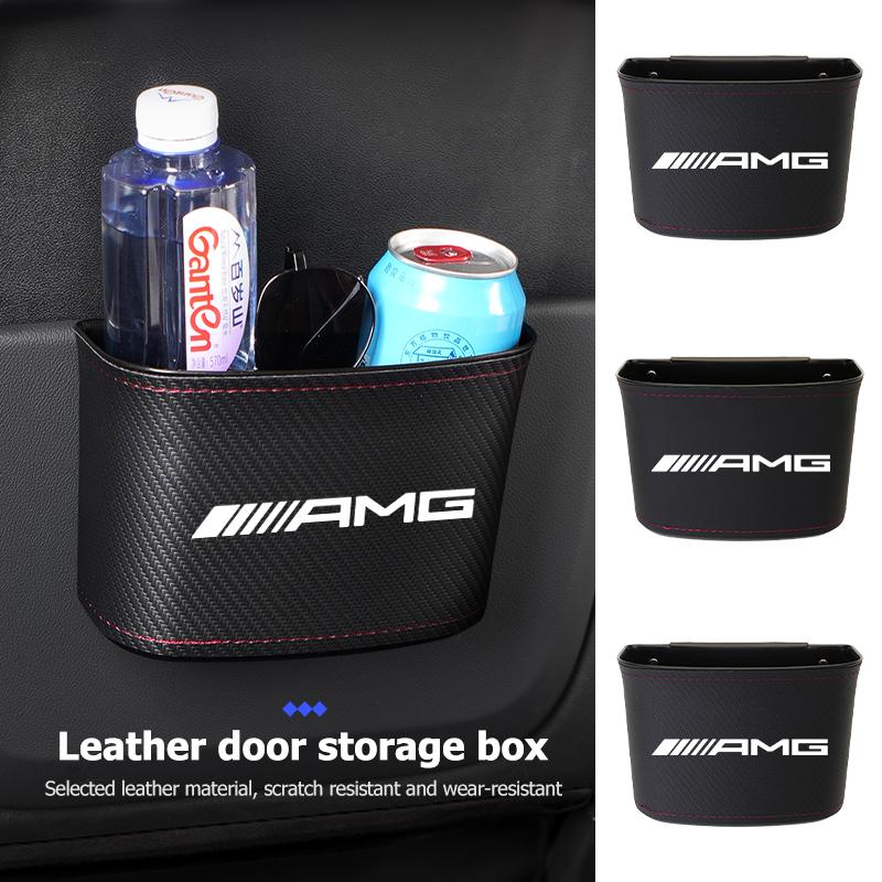 Car Door Storage Bag Drink Waste Card Key Sunglasses Holder For Mercedes Benz AMG C180 C300 W124 W176 W177 C200 C260 GLC CLE CLA BG1