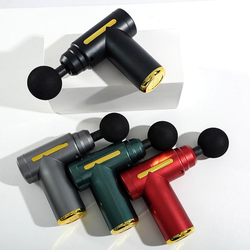 Мини-массажный пистолет BOLU 4-в-1, 6-скоростной фитнес-релаксационный массажер для мышц тела, плеч, спины