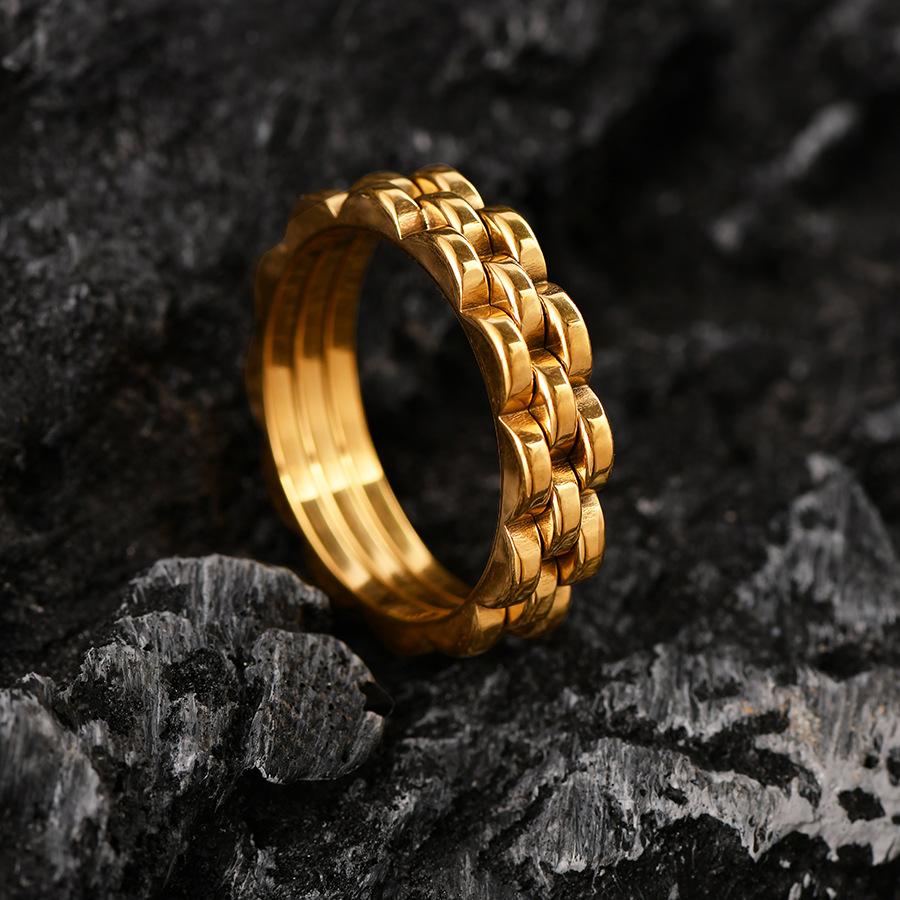 Европейское и американское 18K титановое стальное кольцо персонализированный ремешок для часов мужское кольцо титановая сталь несмываемое кольцо-шестеренка ювелирные изделия