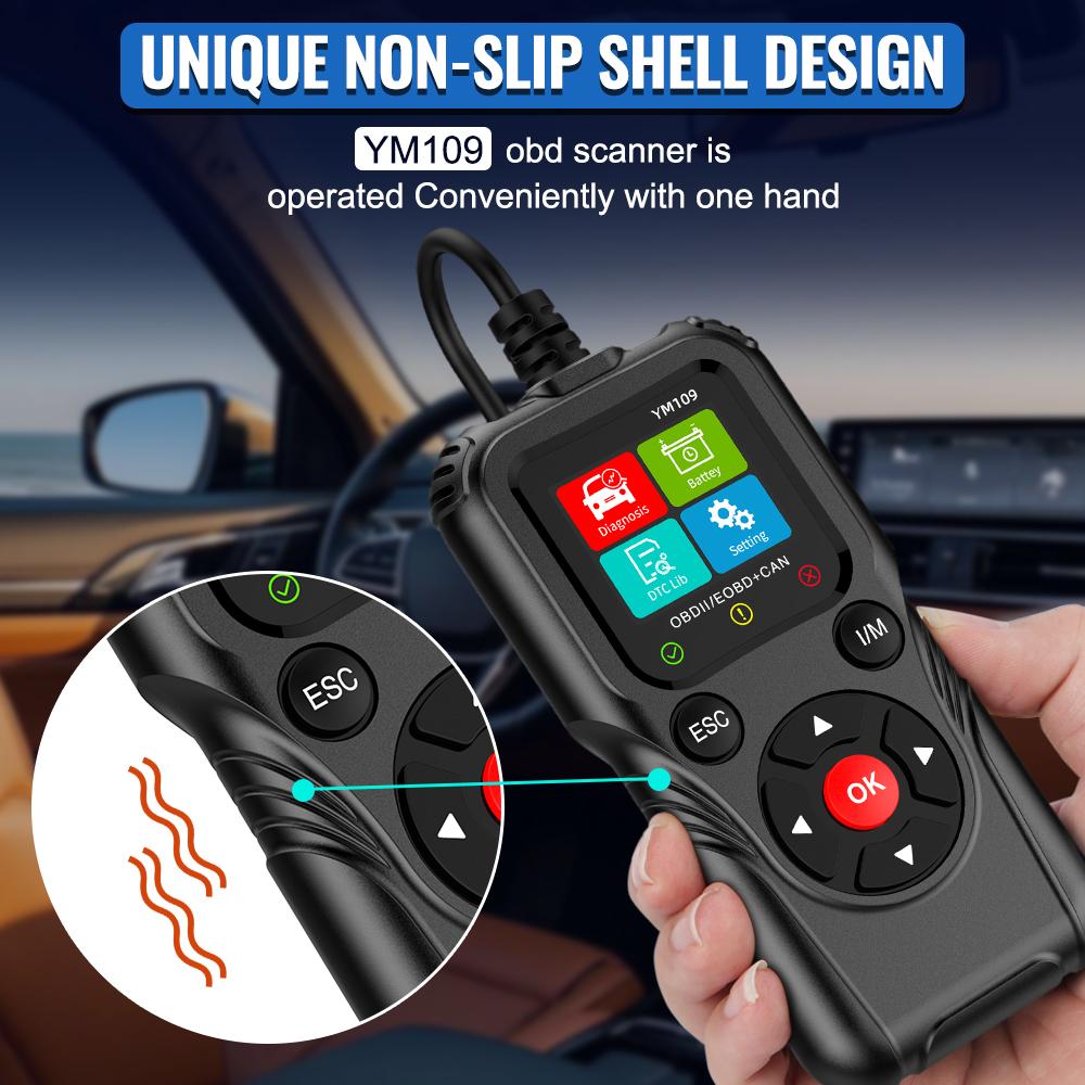 YM109 YM119 OBD Автомобильные диагностические инструменты Чтение информации об автомобиле Работают для всех автомобилей OBD2 Сканер Многоязычный считыватель кодов