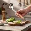 Professional Meatball Maker Spoon Tool, Stainless Steel Non-stick Scoop, Long Wooden Handle Shaping Gadget for Kitchen Handy Scoop Tool