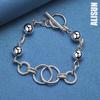 925 Sterling Silver Multi Circle Ball Smooth Bead Chain Bracelet Fashionable Wedding Jewelry