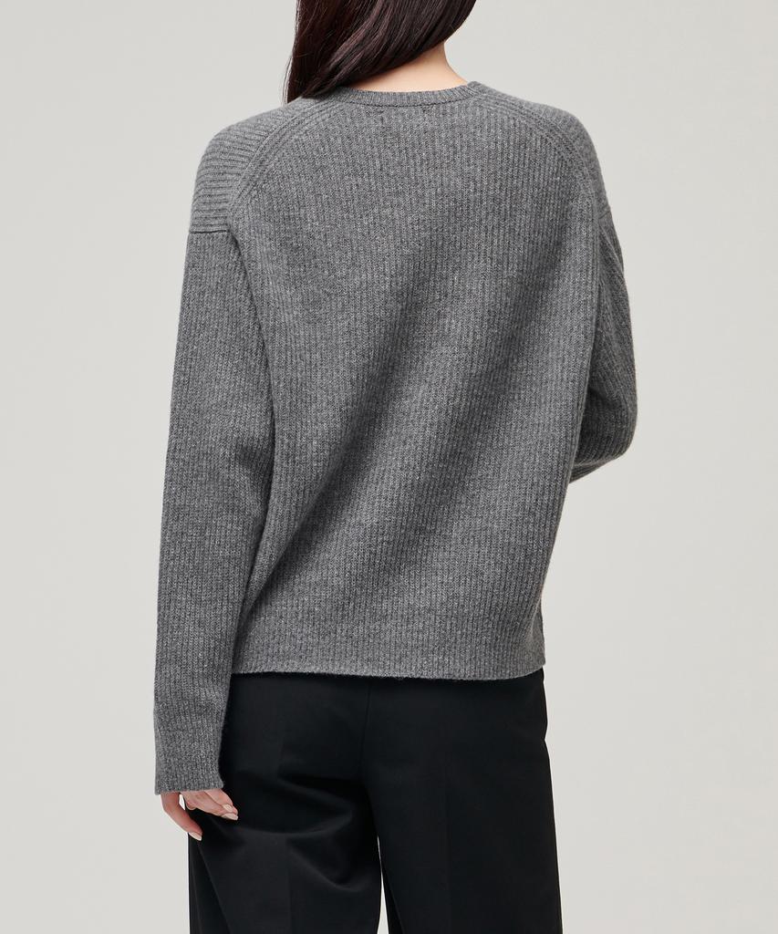 MUSINSA STANDARD WOMAN Women'S Lambswool Ribbed V-Neck Knit [Medium Grey]