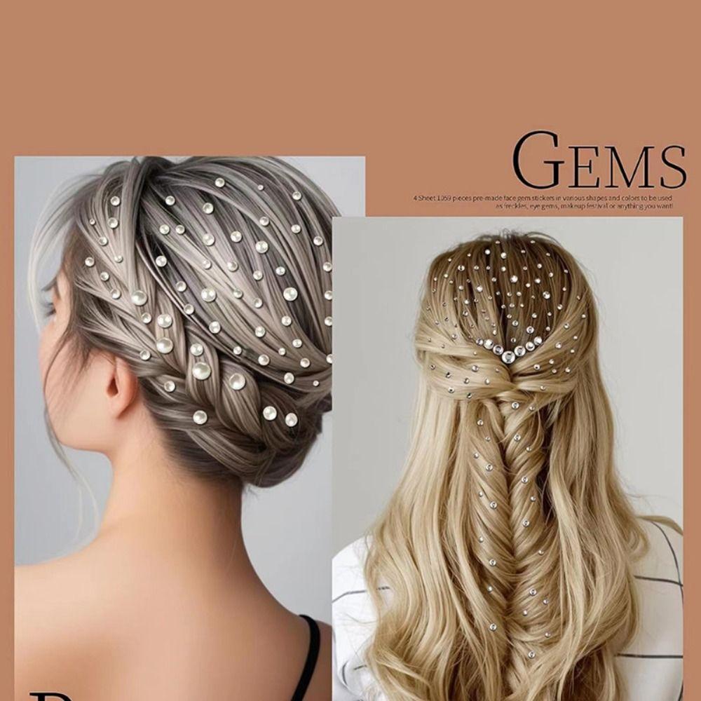 Shiny Eyebrow Eyeshadow Stickers Fashion 3D Gems Decals Hair Face Makeup