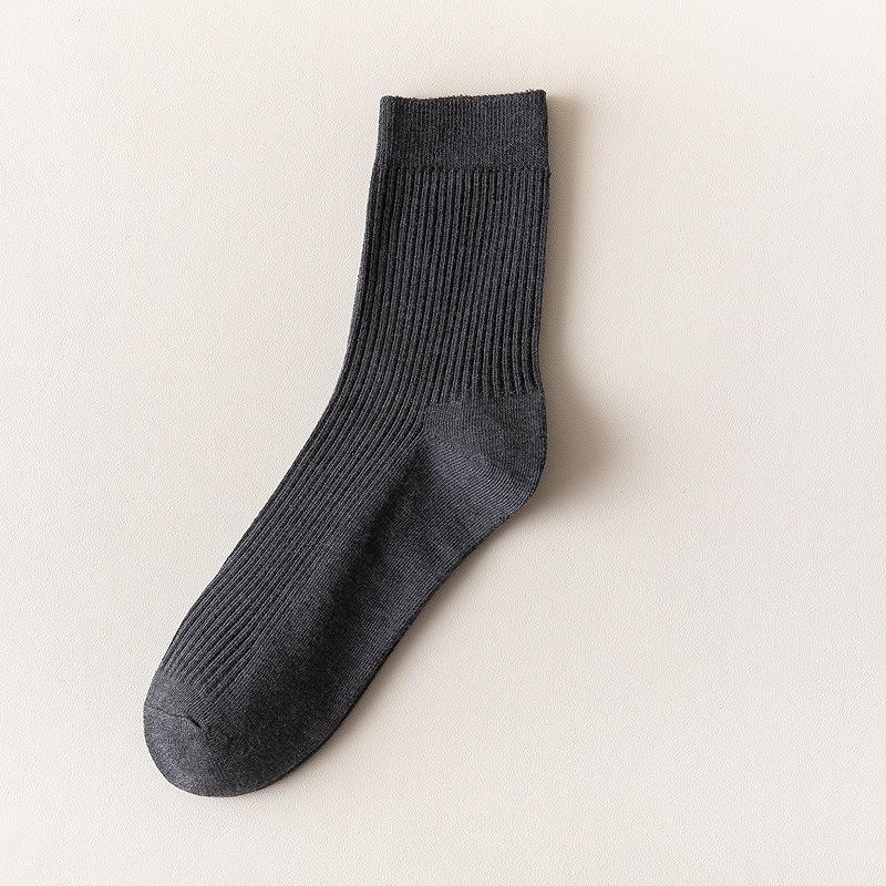 1 Pair Men‘s Socks Casual Business Stripe Socks Deodorant Breathable Black Man Travel Winter Socks