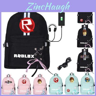 Рюкзак с принтом Roblox, портом для зарядки USB и большой вместимостью для студентов и путешествий