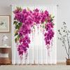 2 шт. - Полиэстеровые шторы «Фиолетовый пион», шторы с кулиской 42 * 84, для спальни, гостиной, украшение комнаты дома