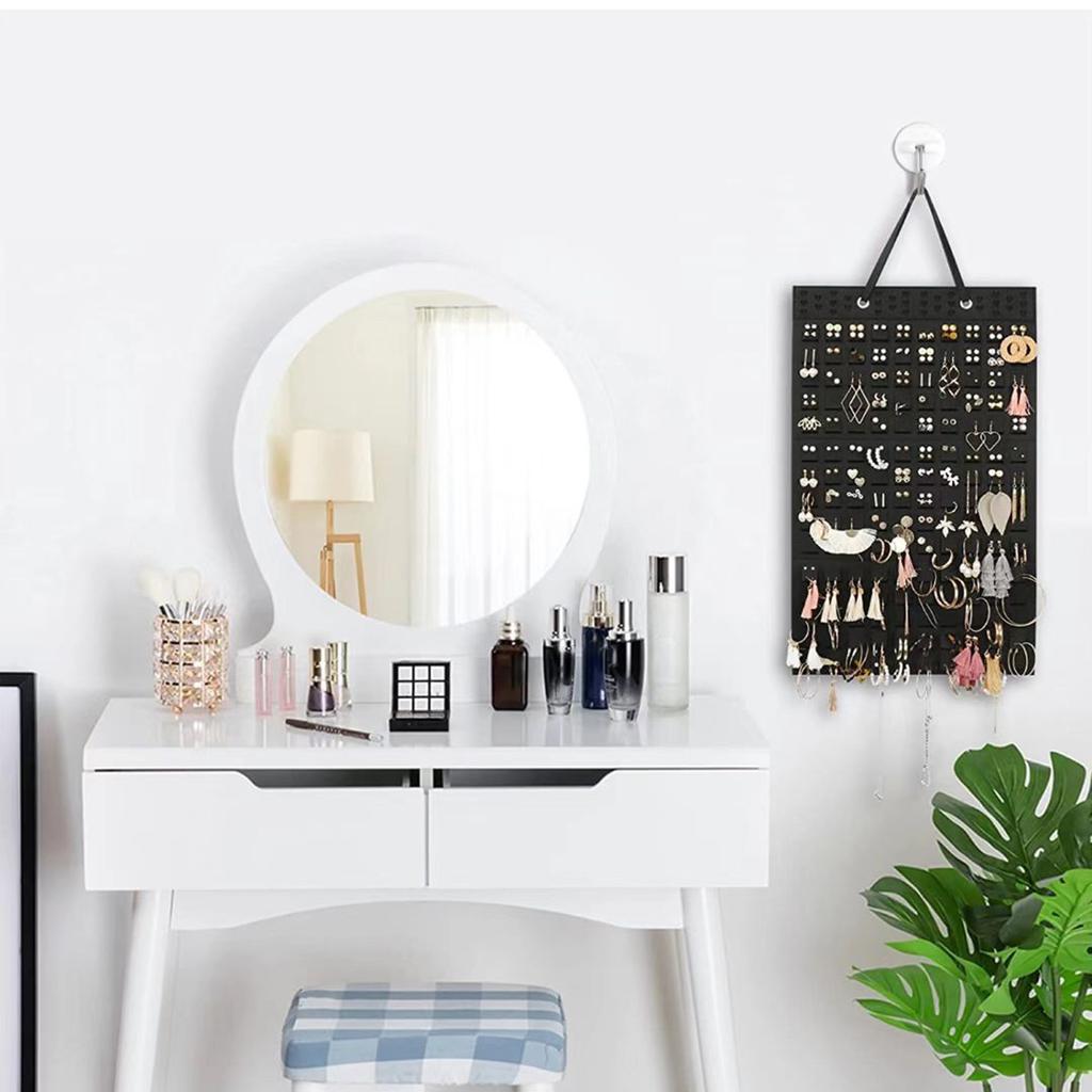 Felt Jewelry Hanging Organizer Wall Mounted Earring Necklace Ring Storage Bag for Home Decoration