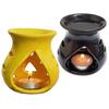 Ceramic Oil Burner Aroma Diffuser (Black & Yellow) -Set of 2