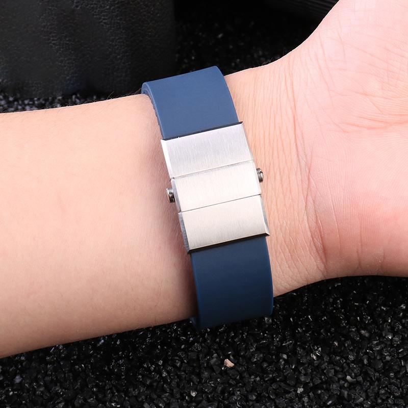 Ремешок для наручных часов из резины силиконовый ремешок для наручных часов с Ulysse Nardin синий черный коричневый 25 * 12 мм мужской инструменты ремешок для часов 22-20 мм