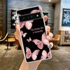 Phone Case For Google Pixel 9 8 7 6 9A 8A 7A 6A 5 4 5A 4A 3A Pro XL Soft Clear TPU Transparent Cover Butterfly Love Black