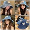 Wide Wings Jeans Fisherman Hat Sunscreen Sunscreen Hat Casual Denim Bucket Hat  Women