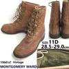 Montgomery Ward POWR HOUSE Leather Work Boots Brown Size 28.529.0cm Vintage 60s70s(USED)