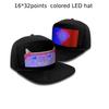 Programmable Cap 16x32 Dots Color LED Display Screen BT Mobile APP Control Editable Cotton Smart Hat Adjustable Size