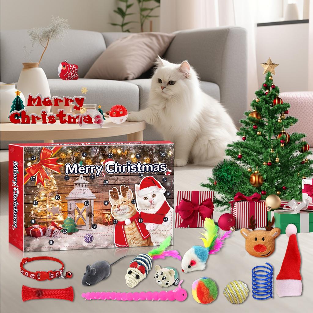 Pet Cat Christmas Hand-torn Gift Box Surprise Creative Christmas Toy