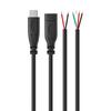 Индивидуальный кабель-пигтейл USB Type C (папа/мама) 2-жильный 4-жильный, с оголенными концами