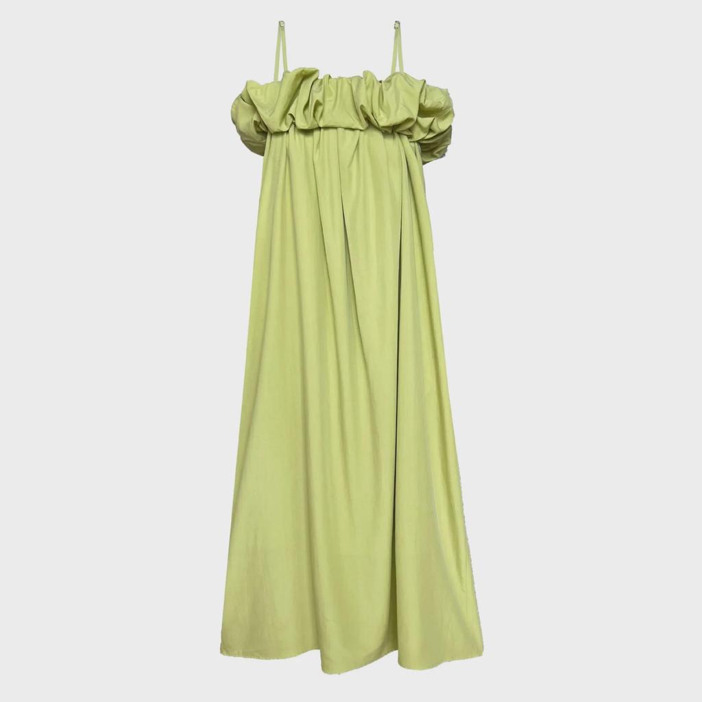 Платье-труба Luxi Tencel на одно плечо с оборками - корейский стиль