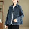 Women's Spring and Autumn Short Loose Retro Casual Denim Jacket - Top with Big Pockets