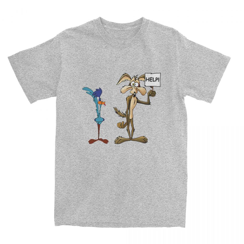 Casual Roadrunner Wile Coyote Cartoon T Shirt Unisex Crewneck Short Sleeve Top Tee Cotton Tops