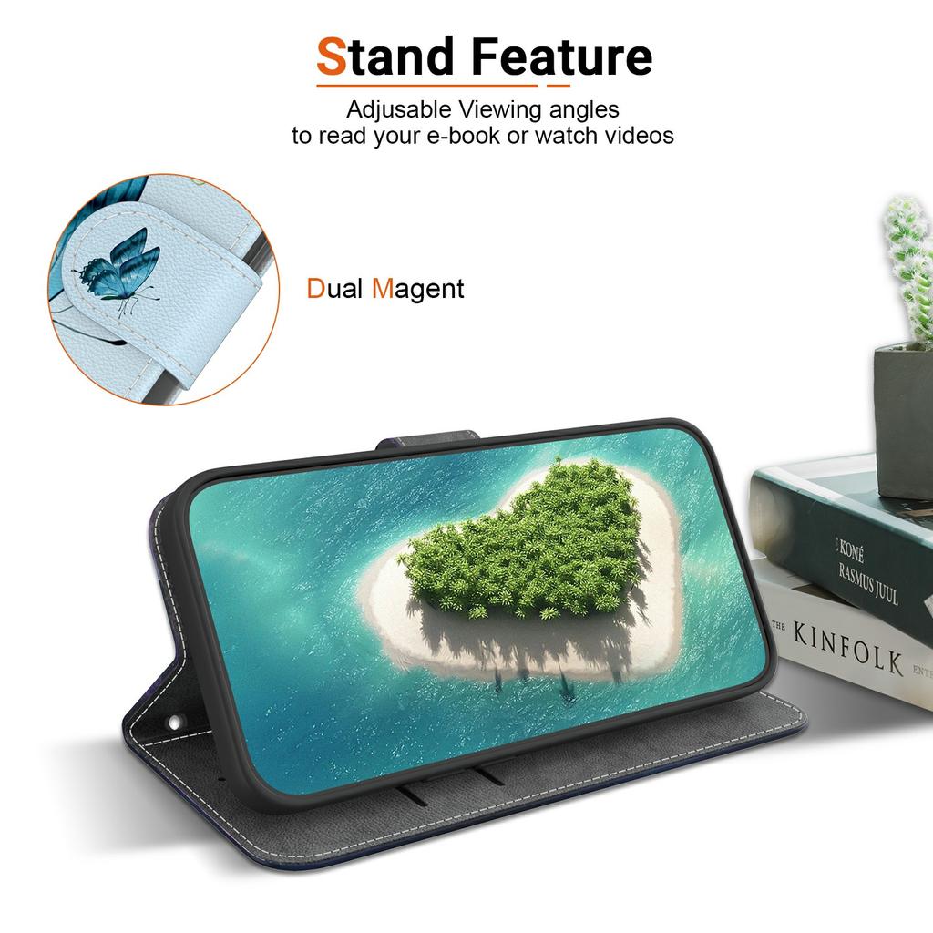 Для Motorola Moto G15 4G Кошелек Чехол для телефона Противоударная кожаная откидная крышка с печатью рисунка