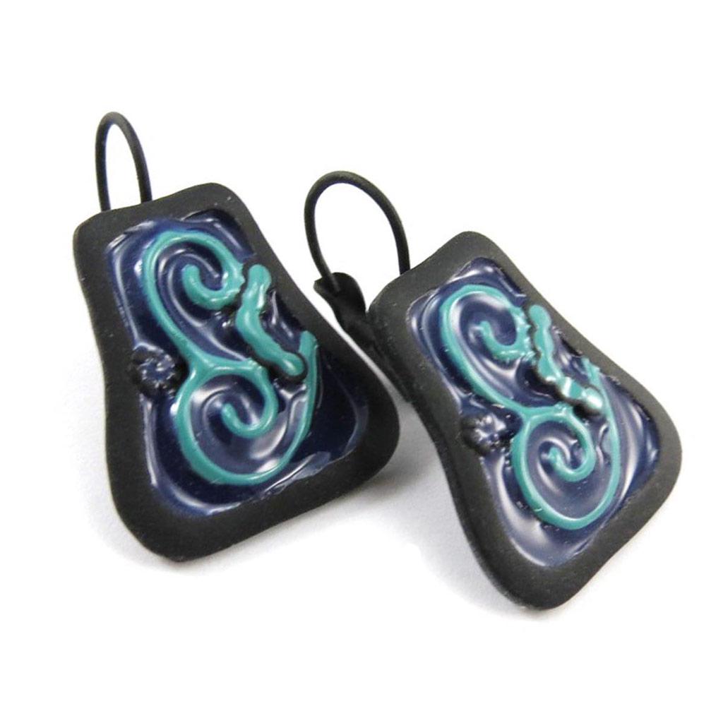 NOA [J4176] - Dormeuses Créateur 'Arabesques' turquoise