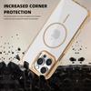 Прозрачный магнитный чехол Magsafe для iPhone 16 Pro Max 15 Pro 14 13 12 11 с металлической оправой линзы, прозрачный противоударный чехол для телефона с мягким краем