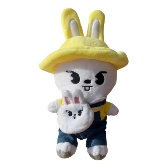 Cartoon Animal Plush Toy with Removable Clothes Backpack Pig Fox Chick Wolf Bear Cat Rabbit Dog Plushie Stuffed Animal Doll Band Fans Gift