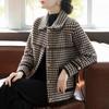 Plaid Print Fall & Winter Jacket, Casual Button Front Long Sleeve Outerwear, Women's Clothing