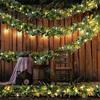 180CM Artificial Eucalyptus Leaves Green Garland Fake Plant Spring Vines With LED for Wedding Home Party Decoration Accessories