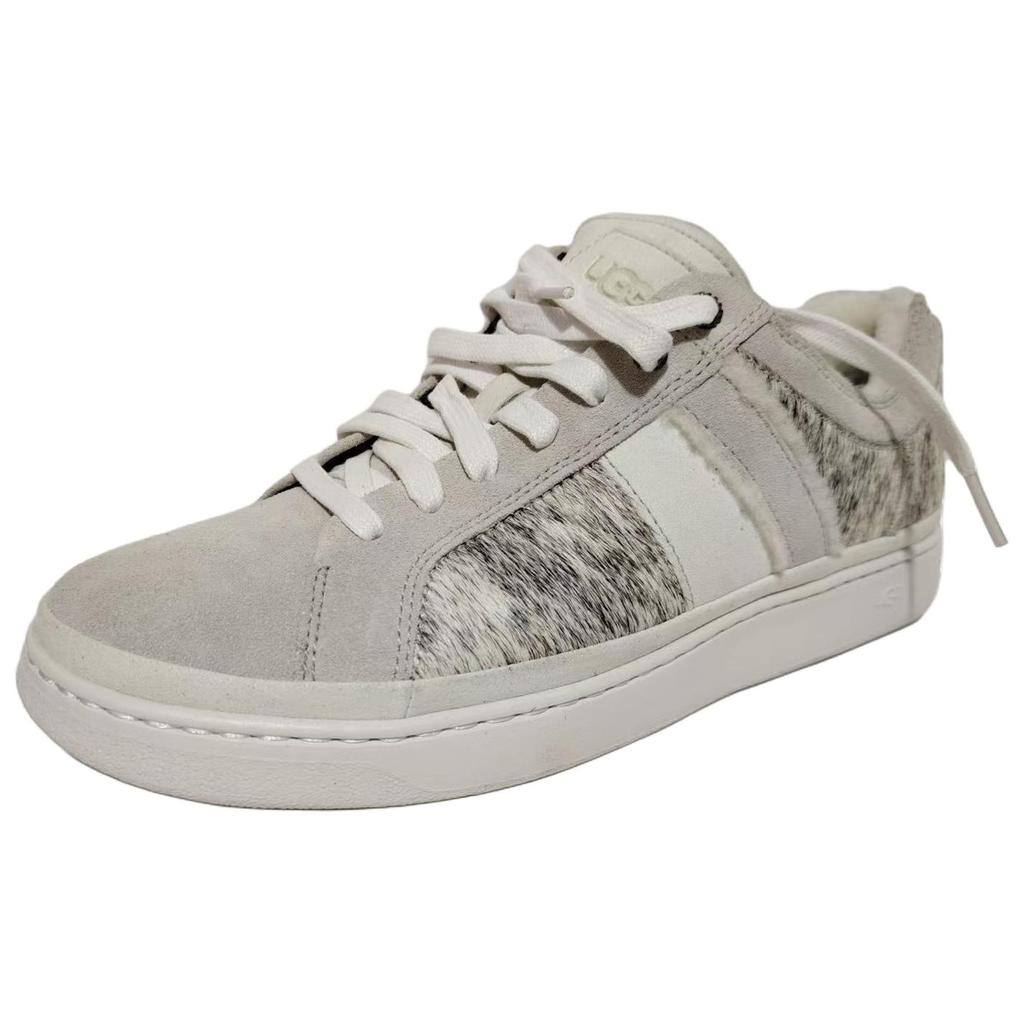 UGG Cali-Low Ii Spillseam Leather Lace-Up Round Toe Low-Top Sneakers Men Sneakers White 1094474-WHT