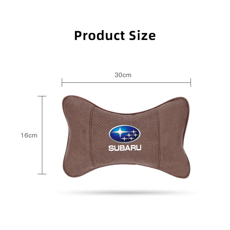 1Pcs Suede Car Seat Headrest Neck Pillow Interior Accessories For Subaru STI Impreza Legacy WRX BRZ Forester XV Outback Levorg