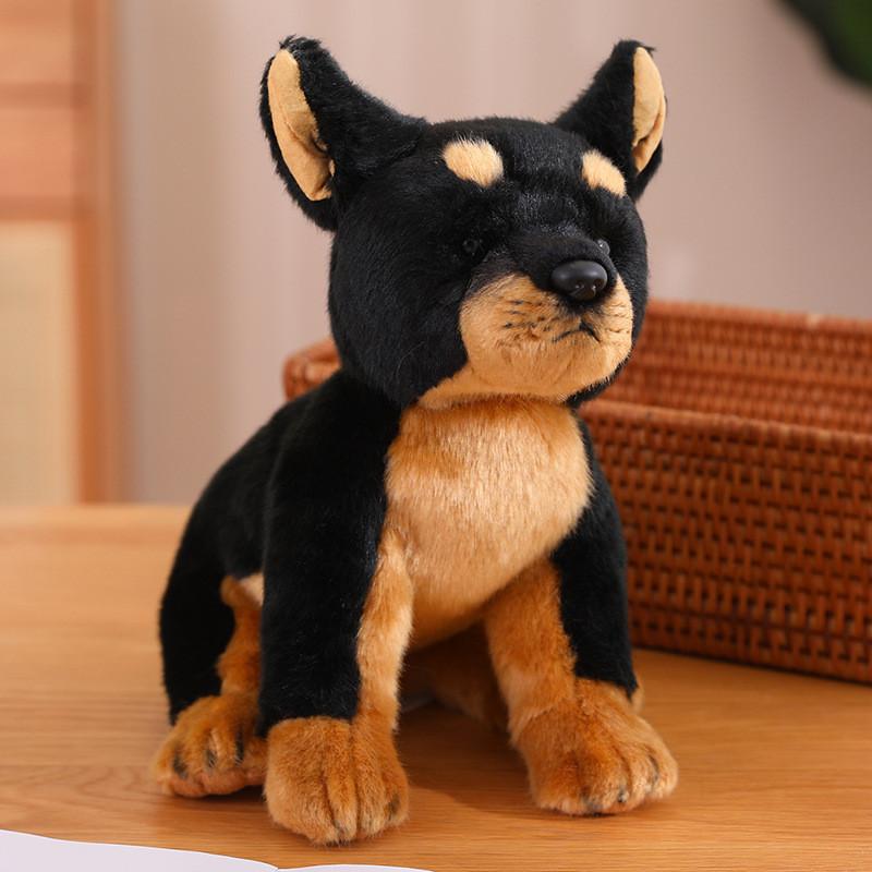 Animal Plushie Doberman Dog Soft Decor For Home And Office Use