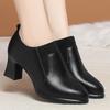 New Winter Women Boots High Heel Shoes Anti-slip Velvet Comfort Ankle Autumn Versatile Fashion Soft Leather Boots
