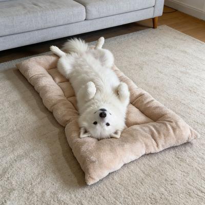 Стеганый коврик для сна питомца, кровать для собаки и кошки, мягкая плюшевая подушка с толстой набивкой, уютный матрас для питомца для использования в клетке, на полу, на диване