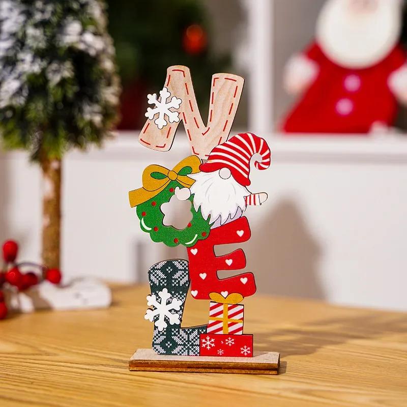 Christmas 2025 New Decoration Wooden Tabletop Standing Ornaments Welcome Xmas Noel Wood Sign Merry Christmas Decor For Home