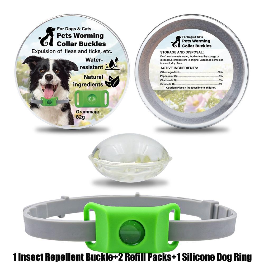 Силиконовый репеллент от насекомых для домашних животных, водонепроницаемый, без запаха, ошейник от блох для собак с запасным блоком, товары для животных