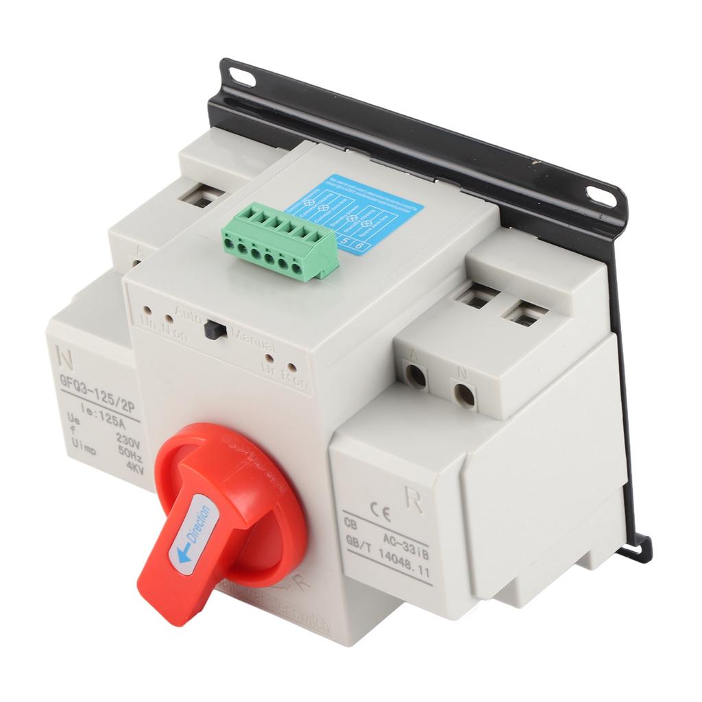 AC230V 125A Mini Dual Power Automatic Transfer Switch ATS 2P Generator Transfer Switch