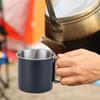 Portable Stainless Steel Camping Mug 250/350ml Handle Foldable Outdoor Tableware Kitchen Equipment Travel Hiking Picnic Utensils.