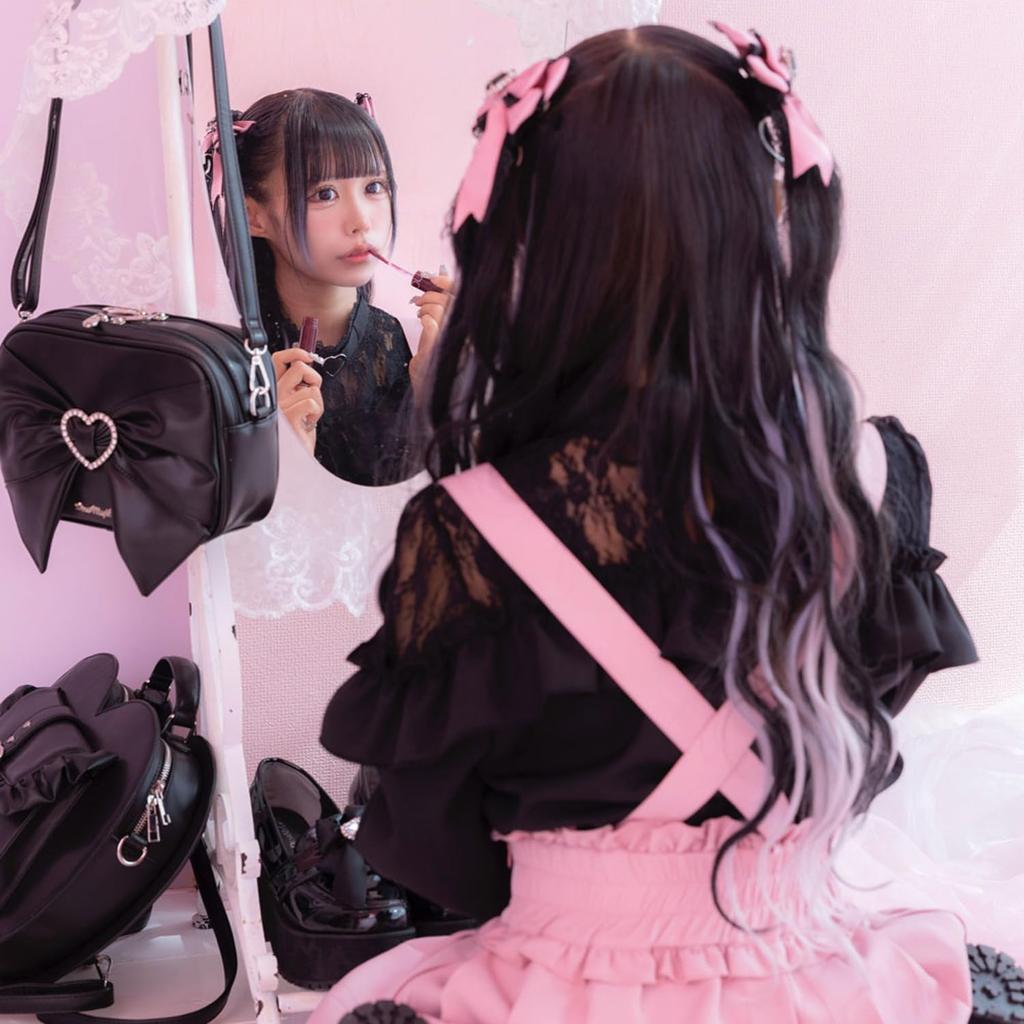 Dear My Love Heart Choker Lace Frill Landmine White Women's Blouse, Mass-Produced, Style, Yumetenbo,