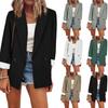 Women's Solid Color Casual Long Sleeve Cardigan Pocket Casual Jacket Suit Jacket