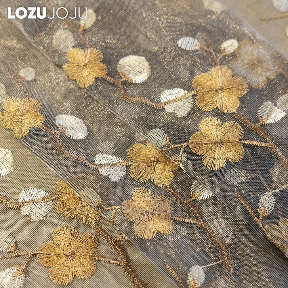 1 шт. LOZUJOJU Европейская ретро прозрачная вышитая штора, узор «Цветы сливы», прозрачная штора для гостиной, спальни, балкона, окна, домашний декор