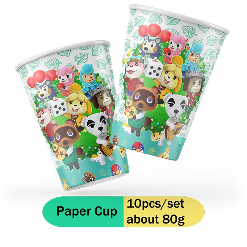 Classic Game Animal Crossing: New Horizons Disposable Birthday Party Supplie Cute Cartoon Graffiti Sticker Photographic Backdrop