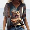 Women T-Shirts Cartoon Anime Cat 3D Print Summer Harajuku Style O-Neck For Fashion Comfortable Casual  Short Sleeve Pullover